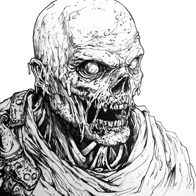Rotten Zombie Close-Up Vinyl Car Decal Sticker – Waterproof & UV-Resistant 8"