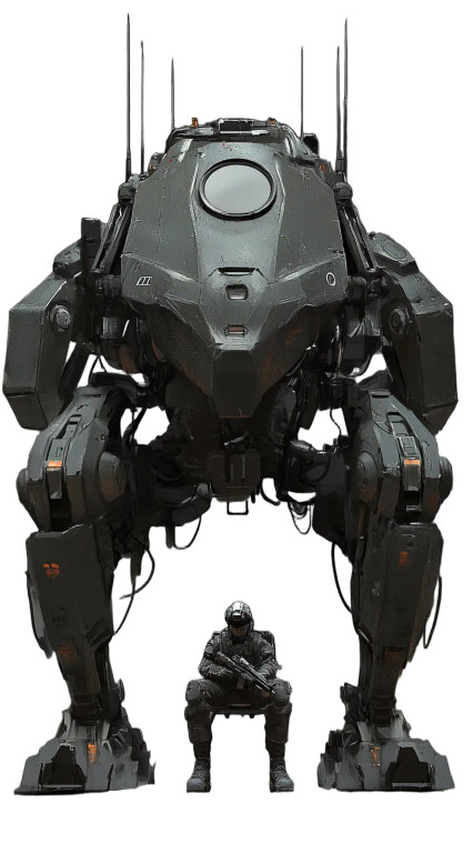 Armored Soldier Mech V2 Vinyl Car Decal Sticker – Waterproof & UV-Resistant 8"