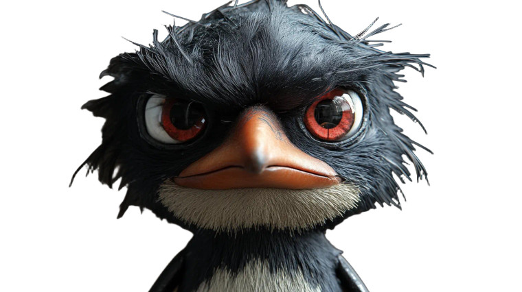 Punk Penguin Puppet Vinyl Car Decal Sticker – Waterproof & UV-Resistant 8"