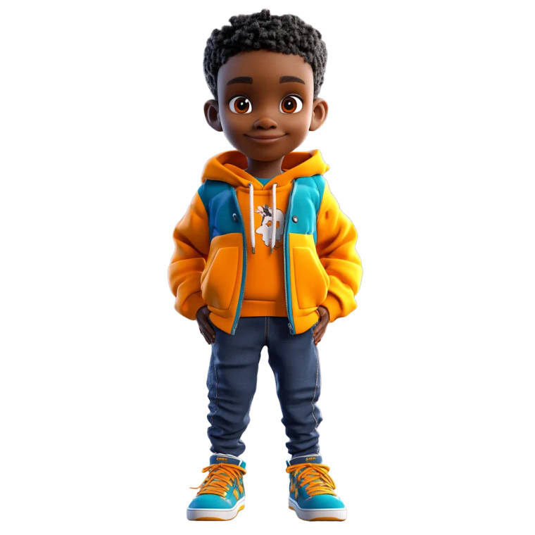 Joyful African Boy Vinyl Car Decal Sticker – Waterproof & UV-Resistant 8"