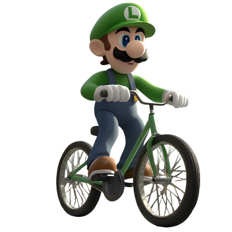 Luigi On Bike V2 Vinyl Car Decal Sticker – Waterproof & UV-Resistant 8"