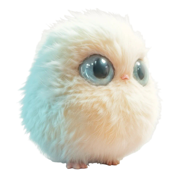 Fluffy Egg Creature Vinyl Car Decal Sticker – Waterproof & UV-Resistant 8"