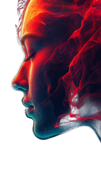 Futuristic Aurora Face Vinyl Car Decal Sticker – Waterproof & UV-Resistant 8"