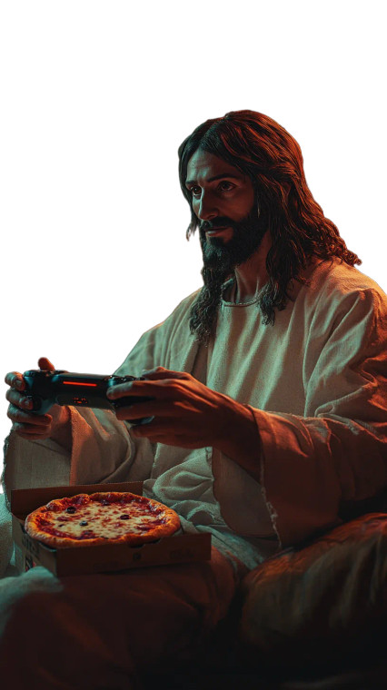 Jesus Playing Ps5 Vinyl Car Decal Sticker – Waterproof & UV-Resistant 8"