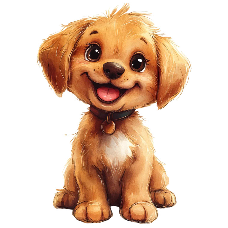 Happy Brown Puppy V2 Vinyl Car Decal Sticker – Waterproof & UV-Resistant 8"