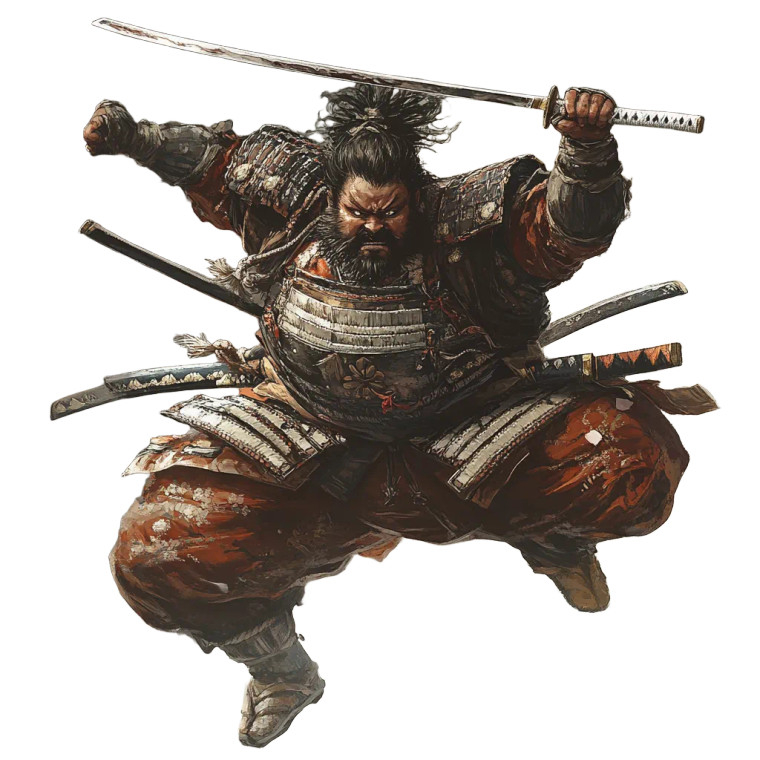 Leaping Samurai Strike Vinyl Car Decal Sticker – Waterproof & UV-Resistant 8"