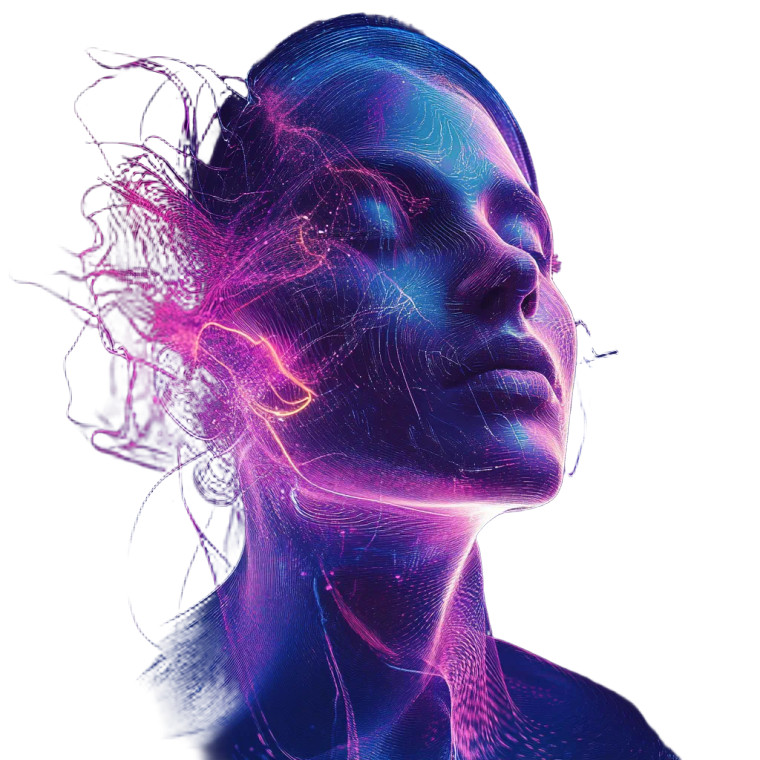 Neon Glitch Portrait Vinyl Car Decal Sticker – Waterproof & UV-Resistant 8"