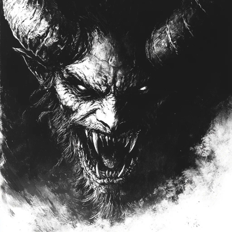 Scary Demon Portrait Vinyl Car Decal Sticker – Waterproof & UV-Resistant 8"