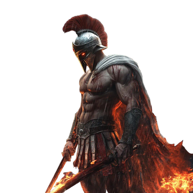 Fearsome Spartan God Vinyl Car Decal Sticker – Waterproof & UV-Resistant 8"