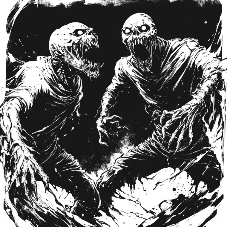 Hideous Ghouls Attack Vinyl Car Decal Sticker – Waterproof & UV-Resistant 8"