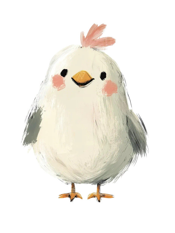 Happy Chick Illustration Vinyl Car Decal Sticker – Waterproof & UV-Resistant 8"