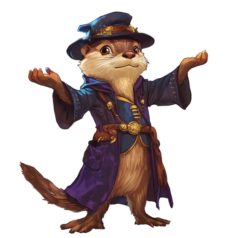 Otter Magician Vinyl Car Decal Sticker – Waterproof & UV-Resistant 8"