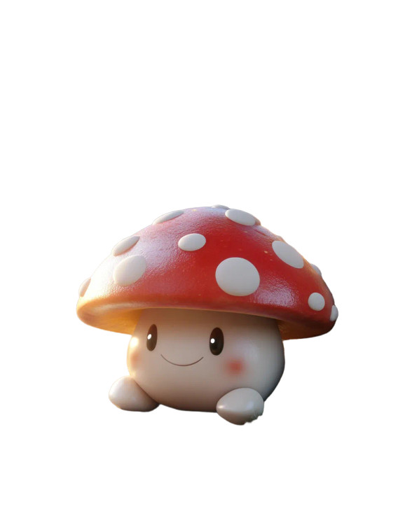 Cute Mushroom Character V6 Vinyl Car Decal Sticker – Waterproof & UV-Resistant 8"