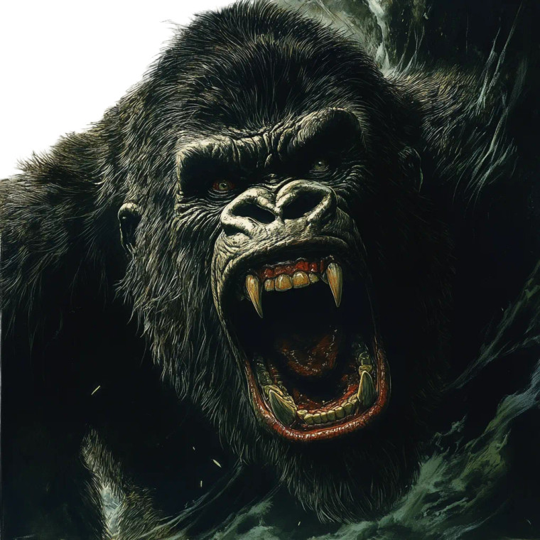 Angry Gorilla Raging Vinyl Car Decal Sticker – Waterproof & UV-Resistant 8"