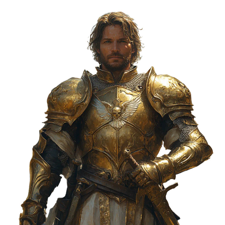 Golden Paladin Warrior Vinyl Car Decal Sticker – Waterproof & UV-Resistant 8"