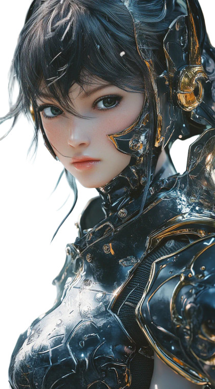 Armored Concept Girl Vinyl Car Decal Sticker – Waterproof & UV-Resistant 8"