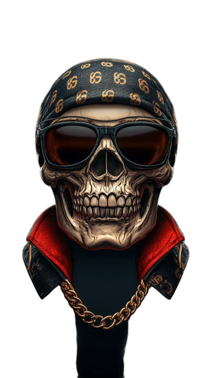 Dark Gucci Skull Vinyl Car Decal Sticker – Waterproof & UV-Resistant 8"