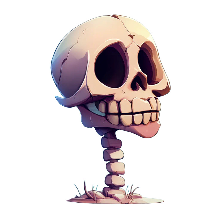 Cartoon Skull V2 Vinyl Car Decal Sticker – Waterproof & UV-Resistant 8"