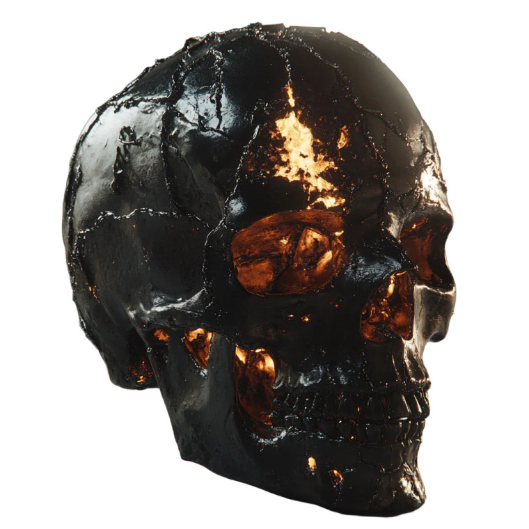 Hyper-Realistic Black Skull Vinyl Car Decal Sticker – Waterproof & UV-Resistant 8"