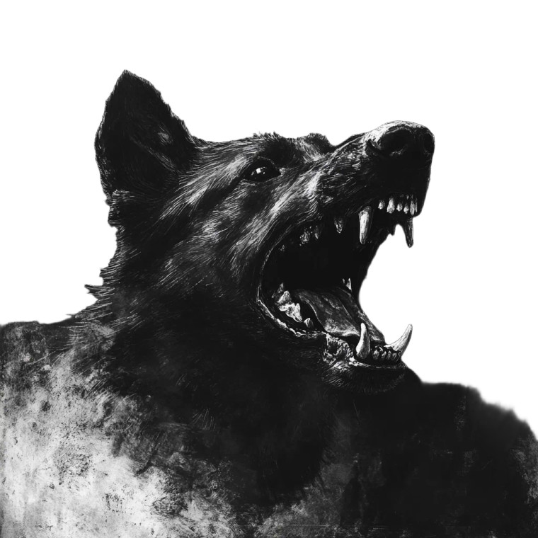 Angry Wild Dog Vinyl Car Decal Sticker – Waterproof & UV-Resistant 8"