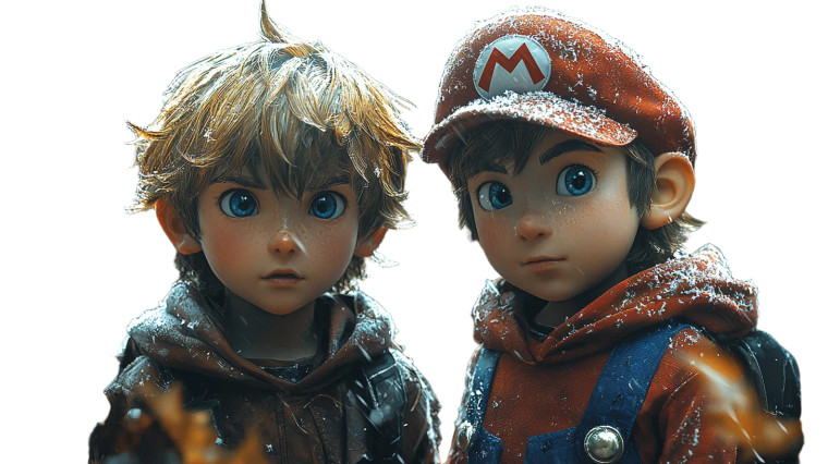 Two Boys Mario Vinyl Car Decal Sticker – Waterproof & UV-Resistant 8"