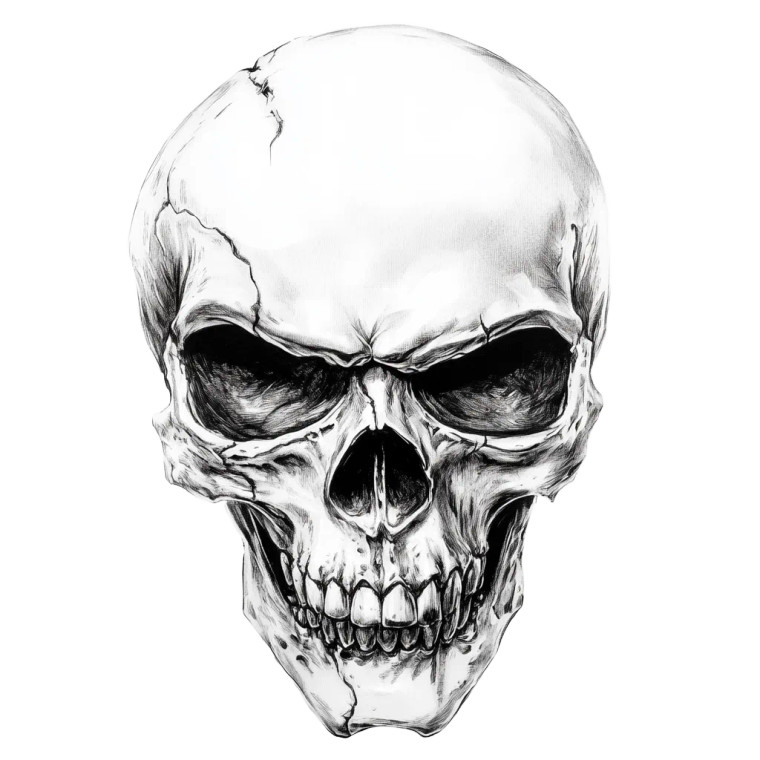 Angry Skull V2 Vinyl Car Decal Sticker – Waterproof & UV-Resistant 8"