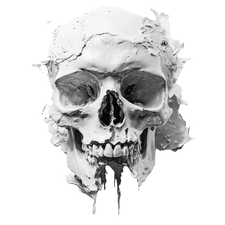 Realistic Skull Front V2 Vinyl Car Decal Sticker – Waterproof & UV-Resistant 8"