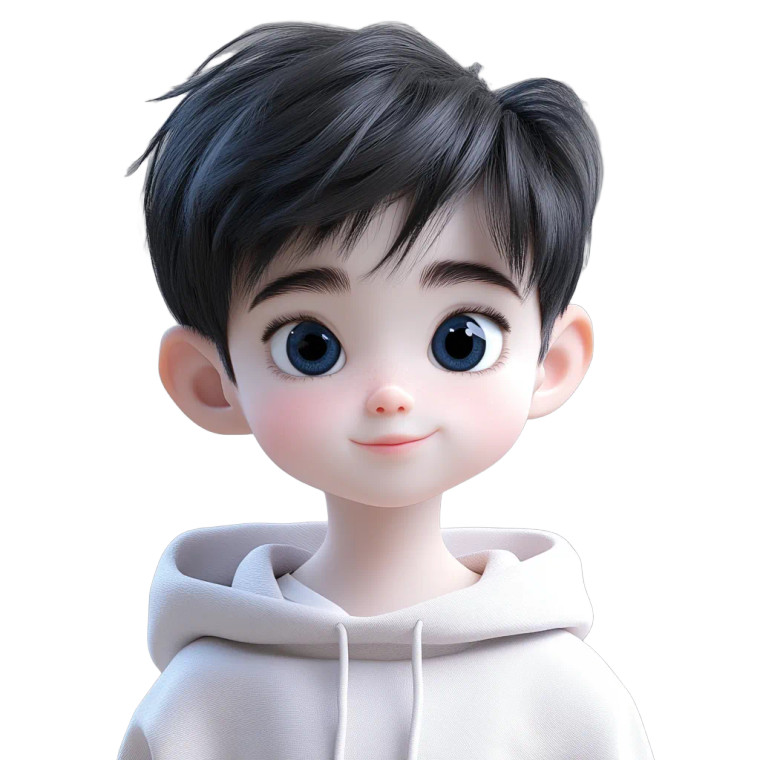 Cute 3D Boy Vinyl Car Decal Sticker – Waterproof & UV-Resistant 8"