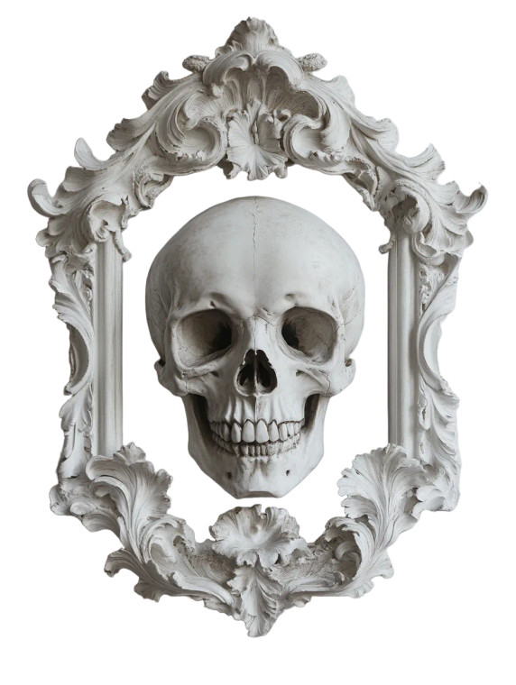 Elegant Skull Frame Vinyl Car Decal Sticker – Waterproof & UV-Resistant 8"