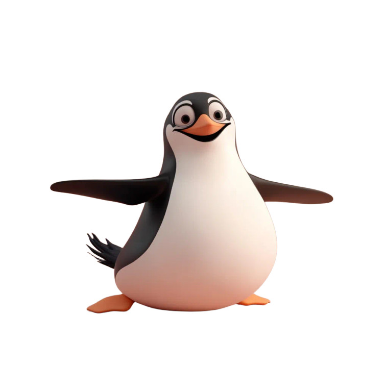 Sliding Penguin Vinyl Car Decal Sticker – Waterproof & UV-Resistant 8"
