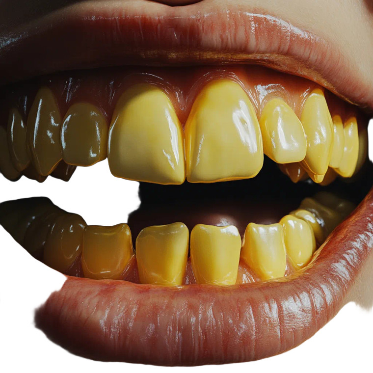 Yellow Teeth Vinyl Car Decal Sticker – Waterproof & UV-Resistant 8"