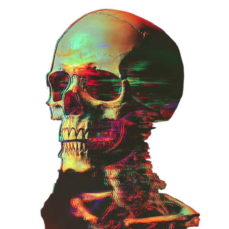 Glitch Reaper Skull Vinyl Car Decal Sticker – Waterproof & UV-Resistant 8"