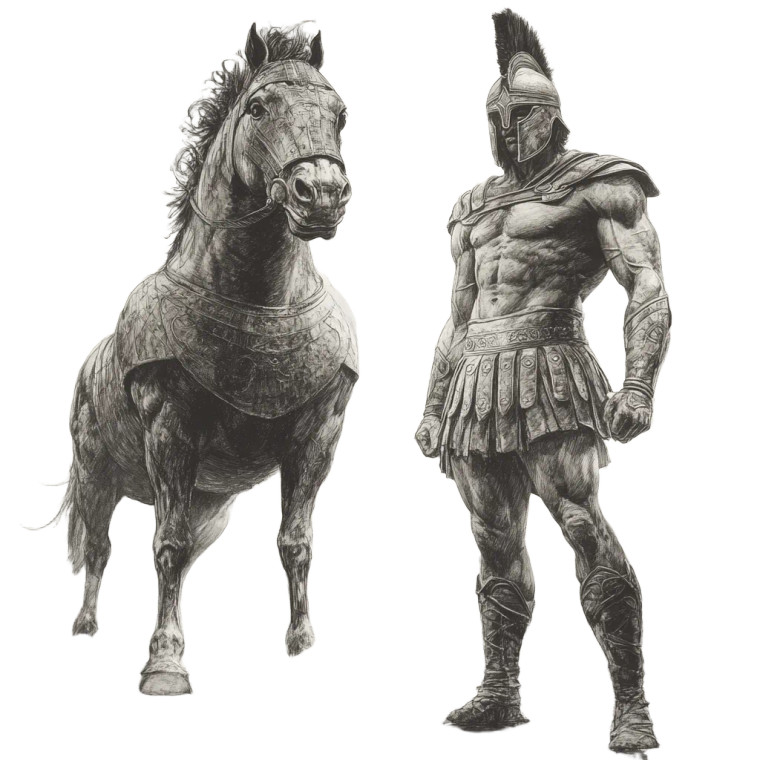 Achilles At Troy Vinyl Car Decal Sticker – Waterproof & UV-Resistant 8"