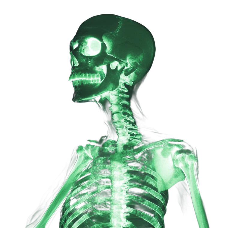 Glowing Green Skeleton Vinyl Car Decal Sticker – Waterproof & UV-Resistant 8"
