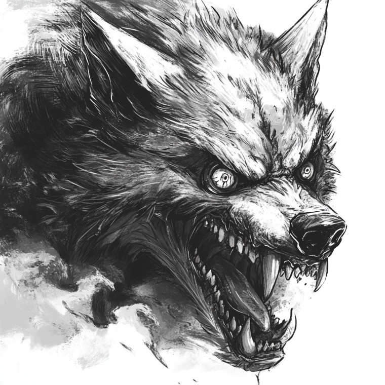 Demon Wolf V3 Vinyl Car Decal Sticker – Waterproof & UV-Resistant 8"