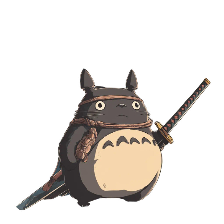 Totoro Samurai Vinyl Car Decal Sticker – Waterproof & UV-Resistant 8"