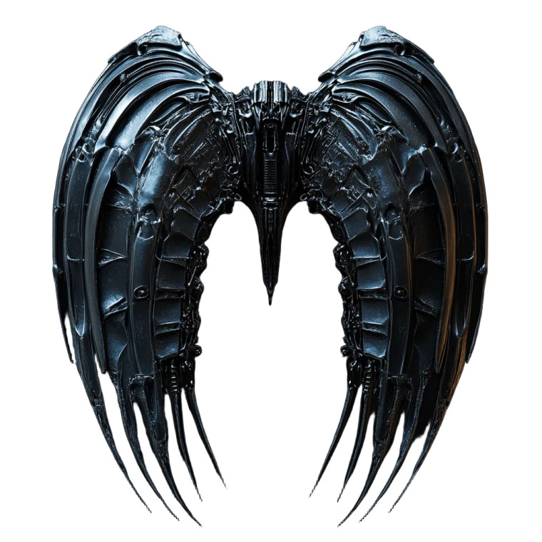 Biomechanical Wing Object Vinyl Car Decal Sticker – Waterproof & UV-Resistant 8"