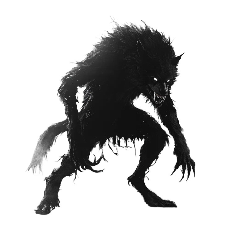 Sentient Werewolf Shadow Vinyl Car Decal Sticker – Waterproof & UV-Resistant 8"