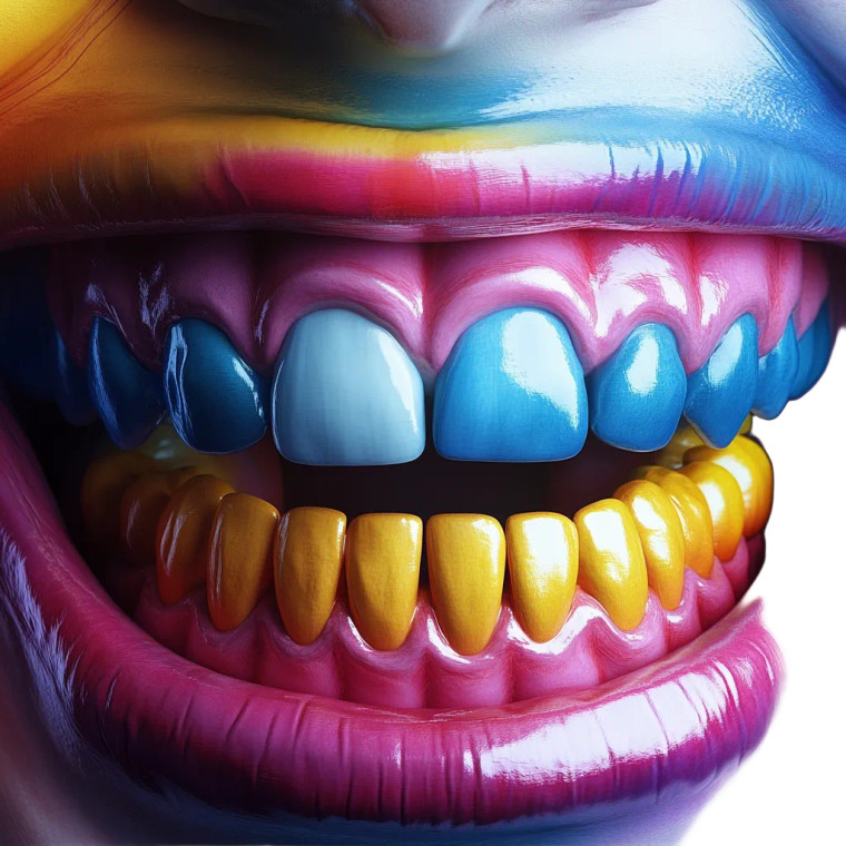 Colorful Teeth Vinyl Car Decal Sticker – Waterproof & UV-Resistant 8"
