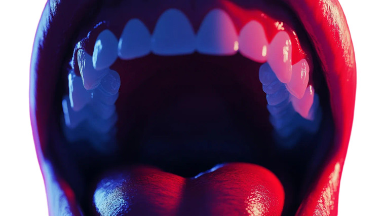 Close-Up Mouth Vinyl Car Decal Sticker – Waterproof & UV-Resistant 8"