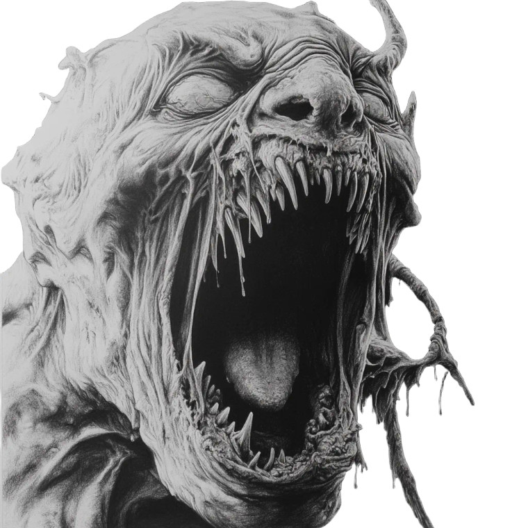 Grotesque Screaming Creature Vinyl Car Decal Sticker – Waterproof & UV-Resistant 8"