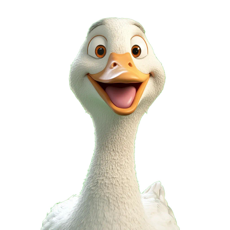 Smiling Pixar Goose Vinyl Car Decal Sticker – Waterproof & UV-Resistant 8"