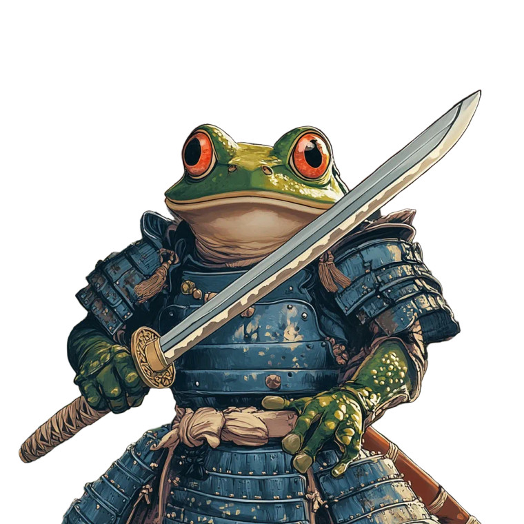 Frog Samurai V10 Vinyl Car Decal Sticker – Waterproof & UV-Resistant 8"