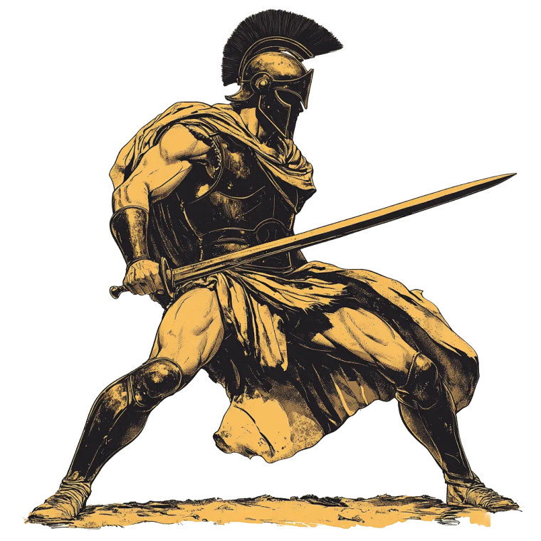 Ancient Greek Soldier V17 Vinyl Car Decal Sticker – Waterproof & UV-Resistant 8"