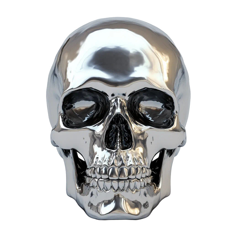 Metallic Skull Vinyl Car Decal Sticker – Waterproof & UV-Resistant 8"
