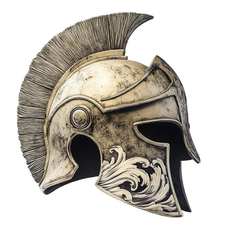 Greek Helmet Sword Vinyl Car Decal Sticker – Waterproof & UV-Resistant 8"