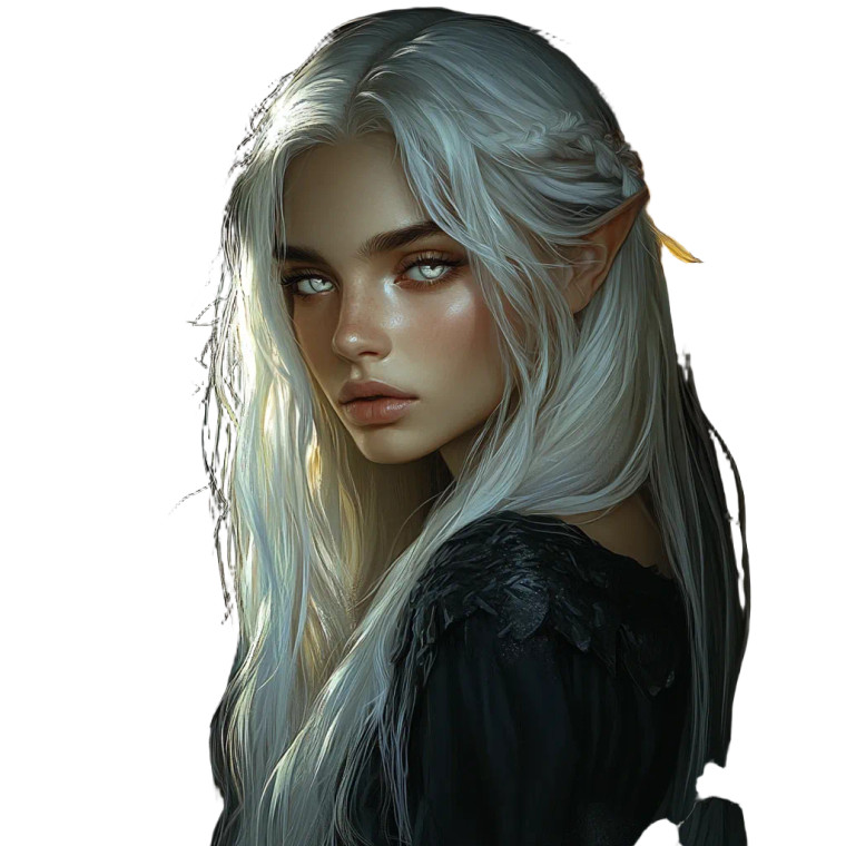 Ethereal Elven Woman Vinyl Car Decal Sticker – Waterproof & UV-Resistant 8"