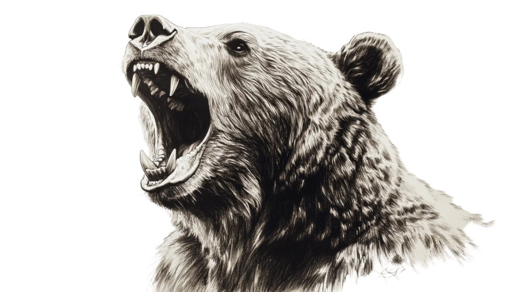Roaring Grizzly Bear V18 Vinyl Car Decal Sticker – Waterproof & UV-Resistant 8"