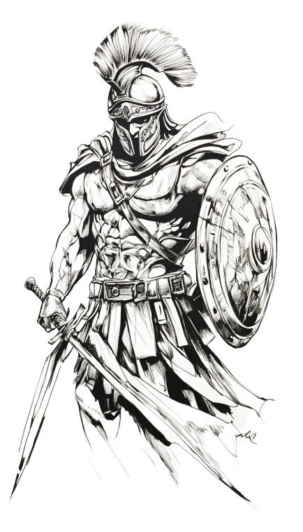 Roman Soldier Tattoo V2 Vinyl Car Decal Sticker – Waterproof & UV-Resistant 8"