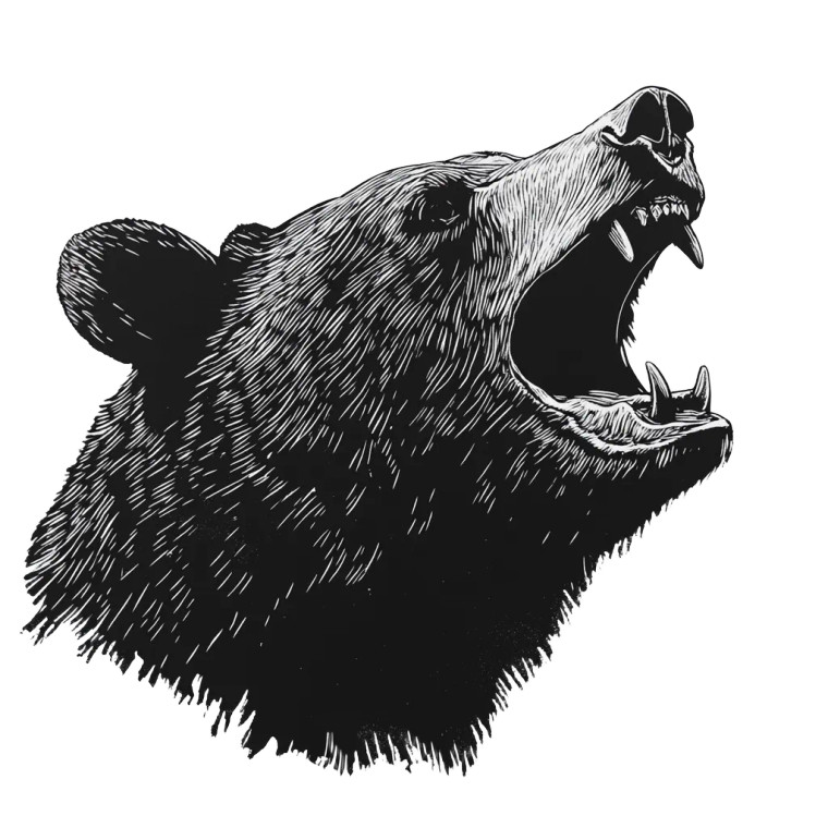 Roaring Bear Head V2 Vinyl Car Decal Sticker – Waterproof & UV-Resistant 8"